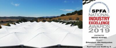 San Francisco Bay Area Spray Foam Roof Award