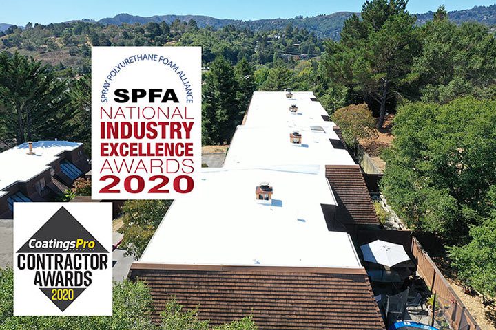 Cost saving roof coating on Marin County Condo.