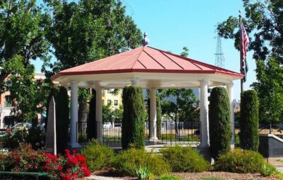 Metal roof on Walnut Park Gazebo in Petaluma CA