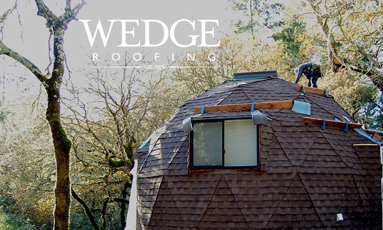 Geodesic dome shingle roof in Marin County CA.