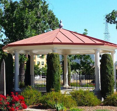 Metal roof on Walnut Park Gazebo in Petaluma CA