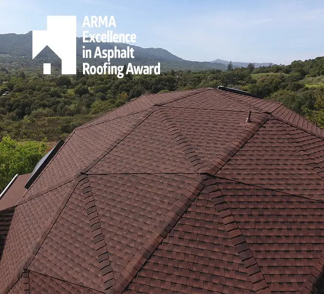 Award-winning geodesic dome roof installation in Sonoma County, CA.