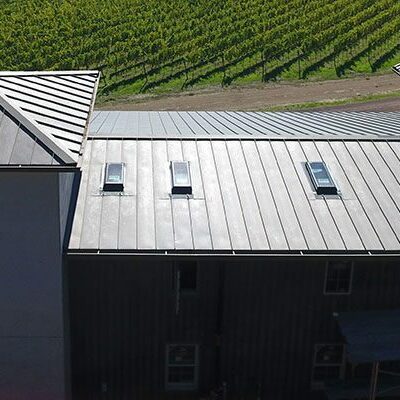 Bonderized metal roof installation by Wedge Roofing Sonoma Winery