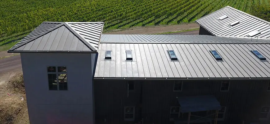 bonderized standing seam metal roof sonoma napa winery