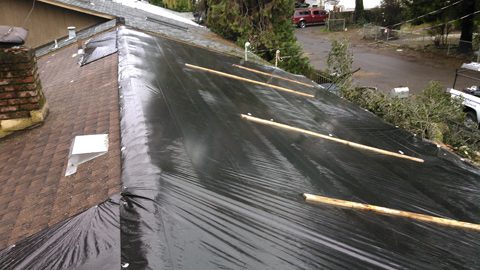 temporary roof cover