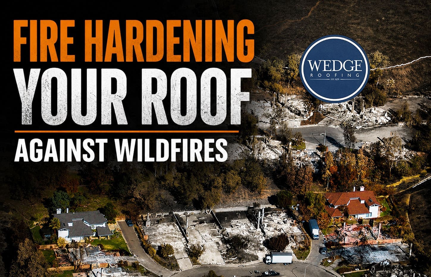 Fire hardening your roof for wildfire protection in Marin County, Sonoma County, and Napa County