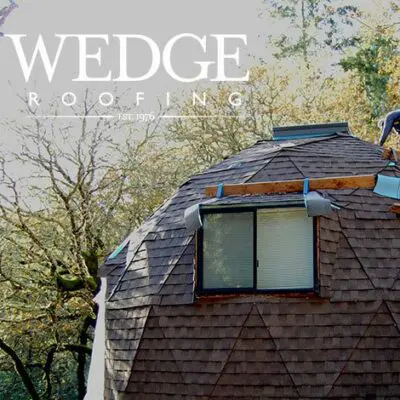 Geodesic dome shingle roof in Marin County CA.