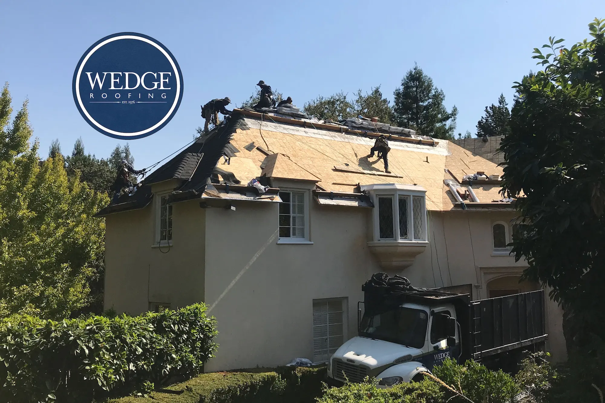 reroofing Marin County, CA by Wedge Roofing.