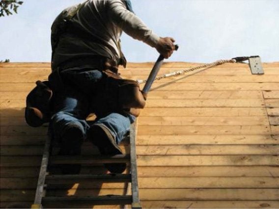 Roofer removing roof for Marin County residential re-roofing