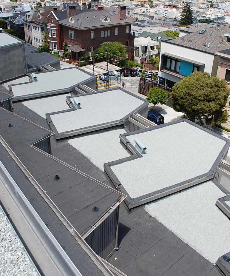 Low slope tar and gravel roof in San Francisco's Pacific Heights neighborhood