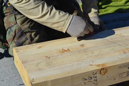 Wedge Roofing Carpenter at Marin County Job Site